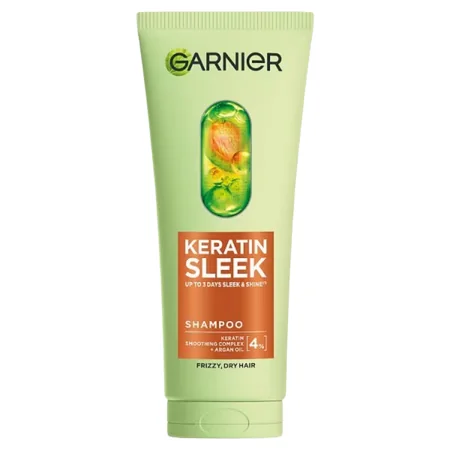 Garnier Keratin Sleek Shampoo With Argan Oil For Frizzy & Dry Hair - 200 ml