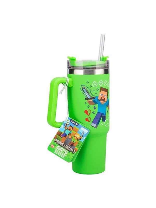 Paladone Minecraft Vihreä 900ml monitie matkakuppi olki