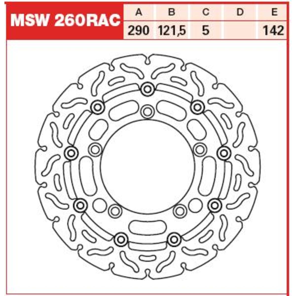 Jarrulevy TRW MSW260RAC