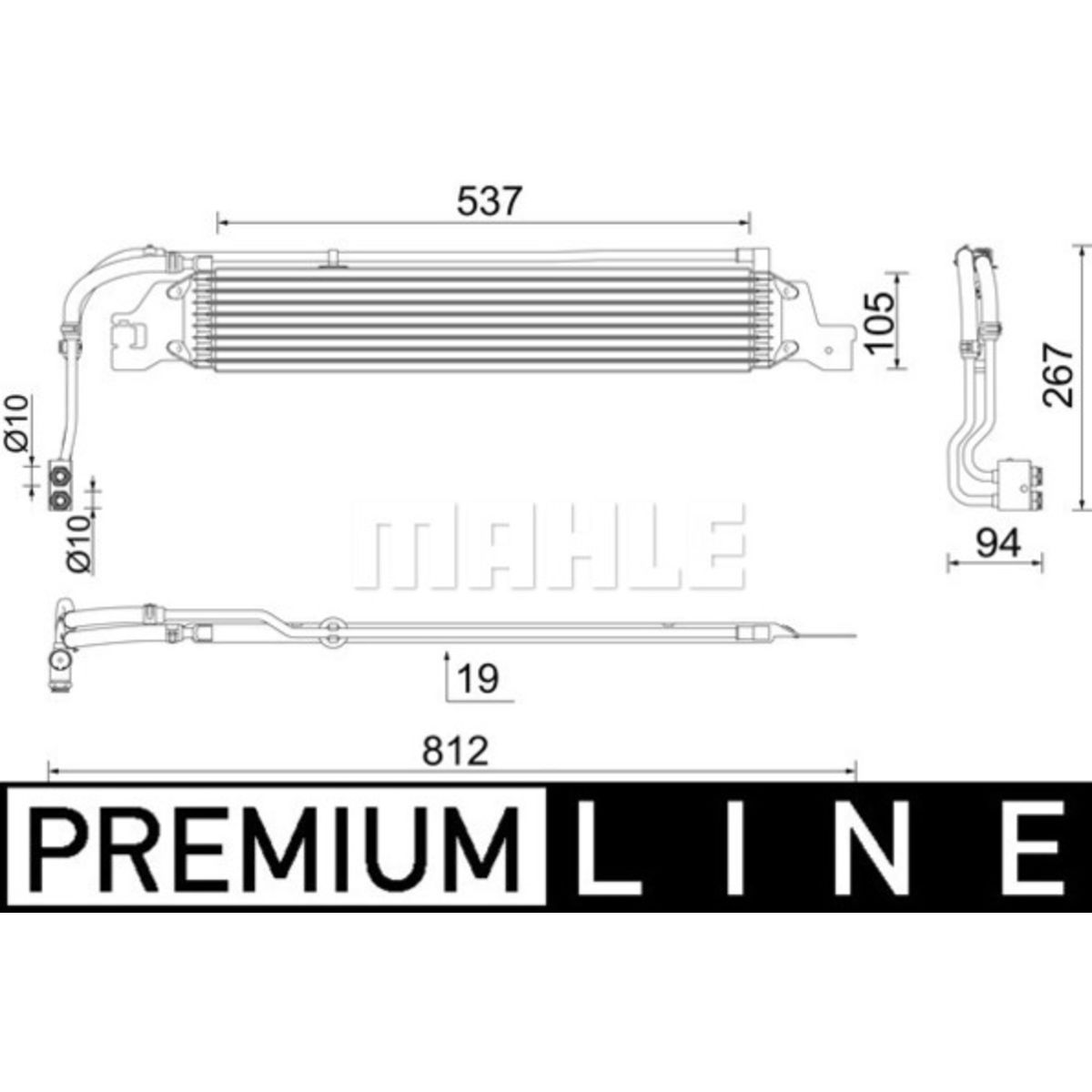 Öljynjäähdytin, autom. vaihteisto MAHLE CLC 288 000P