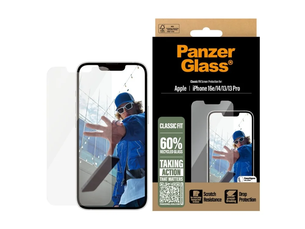 PanzerGlass Screen Protector iPhone 17e | 16e | 14 | 13 | 13 Pro | Classic Fit w. EasyAligner