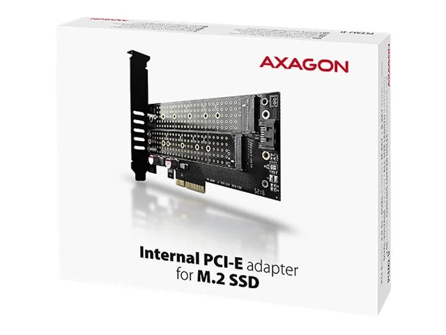 AXAGON PCEM2-D - Tallennusohjain - M.2 - 2-kanavainen - M.2 NVMe-kortti / SATA 6Gb/s - matala profiili - PCIe 3.0 x4