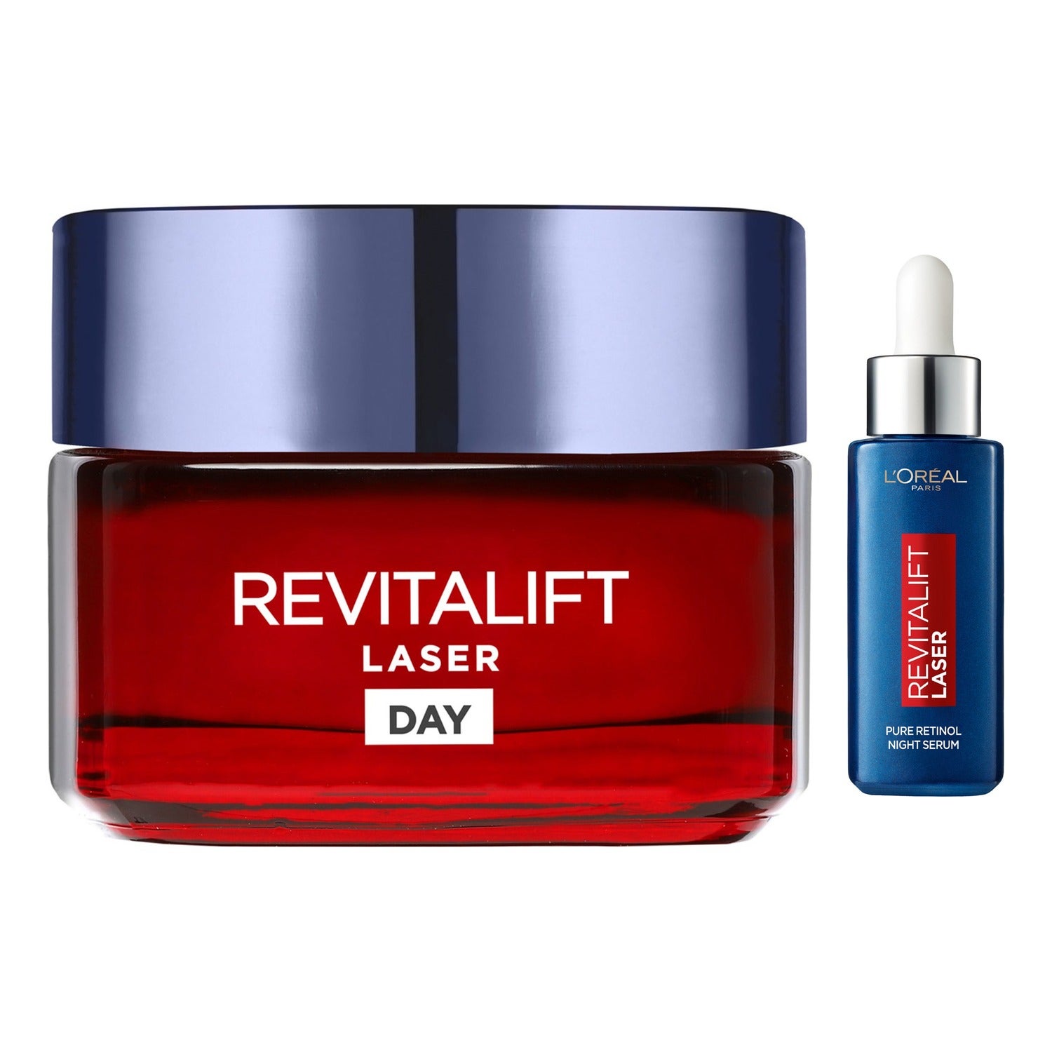 L'Oréal Paris Revitalift Laser Day Cream 50 ml + Pure Retinol Night Serum 30 ml - 80 ml