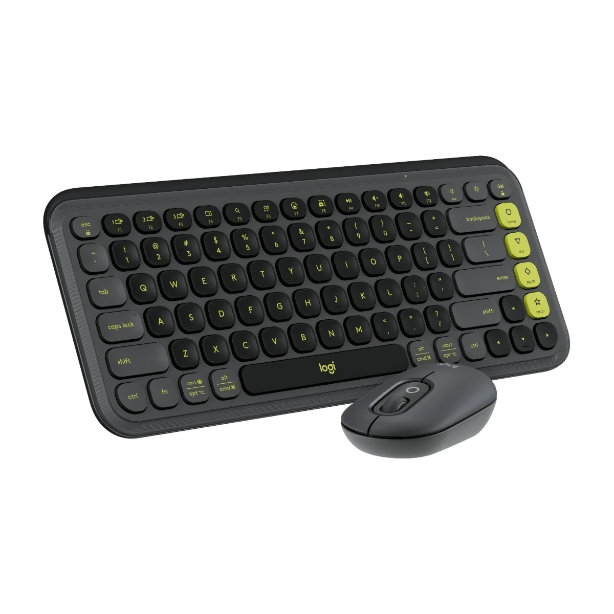 Logitech POP Icon Combo - Graphite - Näppäimistö ja Hiirisetti - Pohjoismainen - Musta
