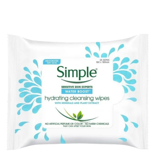 Simple Water Boost Kosteuttavat Puhdistuspyyhkeet - 25 Kpl