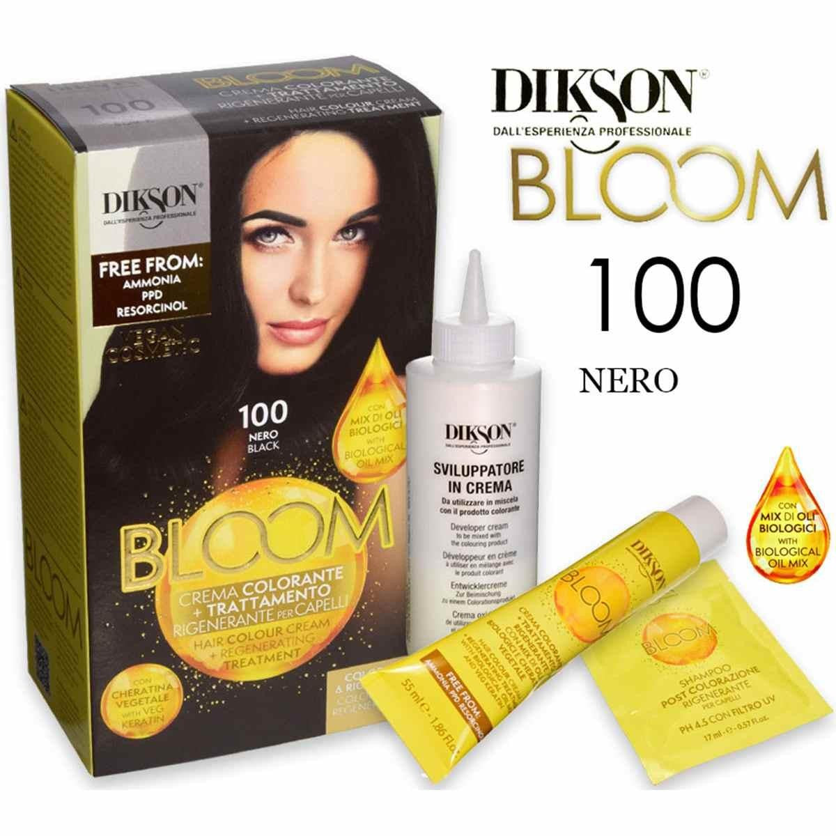 Dikson Bloom Värivoide Keratiinilla 100 Musta
