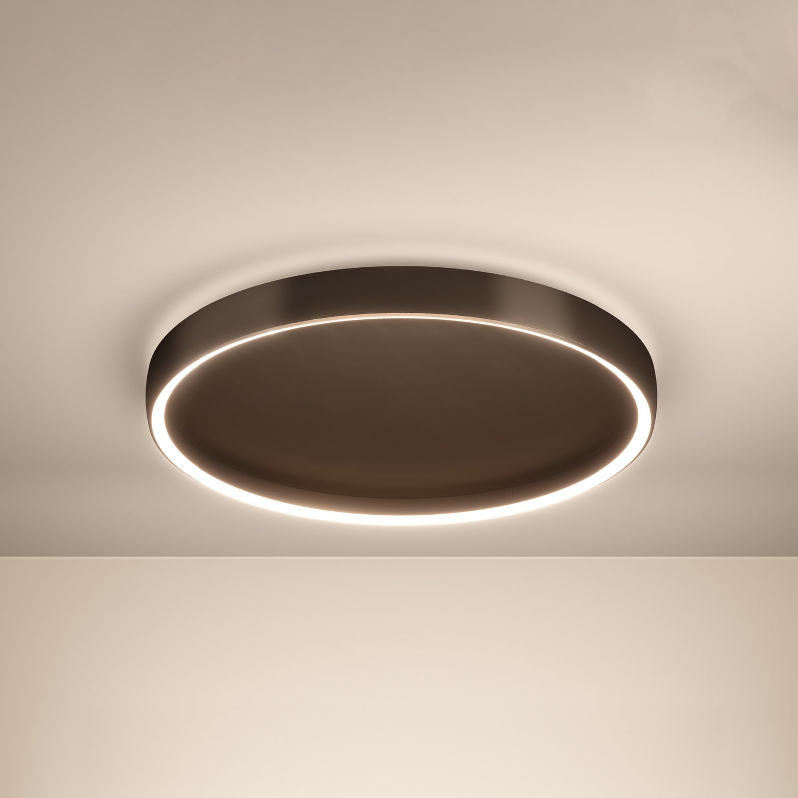Trabuco LED-kattovalaisin, musta/ruskea, 55 cm – Stars of Light - Olohuone - Moderni - Alumiini - Yksilamppuinen
