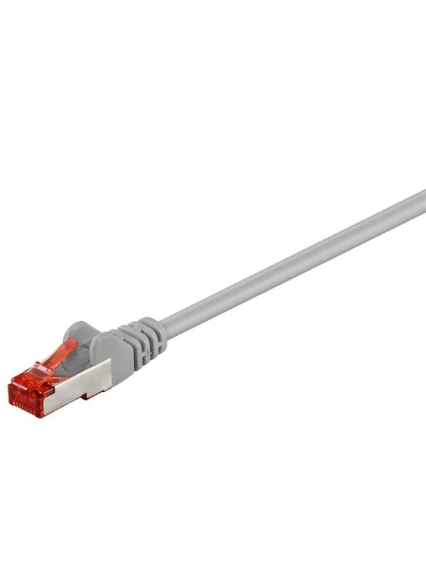 Goobay Patchkabel CAT 6, S/FTP (PiMF), grå, 7,5 m kopparklädd aluminiumtråd (CCA)