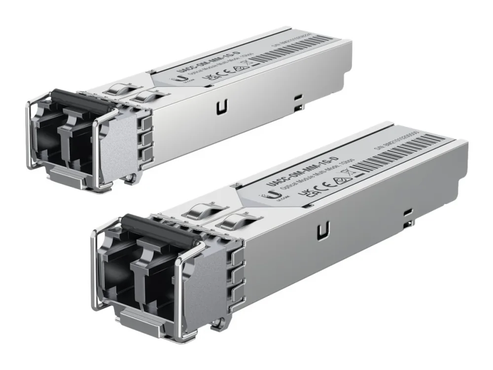 Ubiquiti UACC-OM-MM-1G-D - SFP (mini-GBIC) transceiver modul - GigE - LC multimodus - op til 550 m - 850 nm (pakke med 2)
