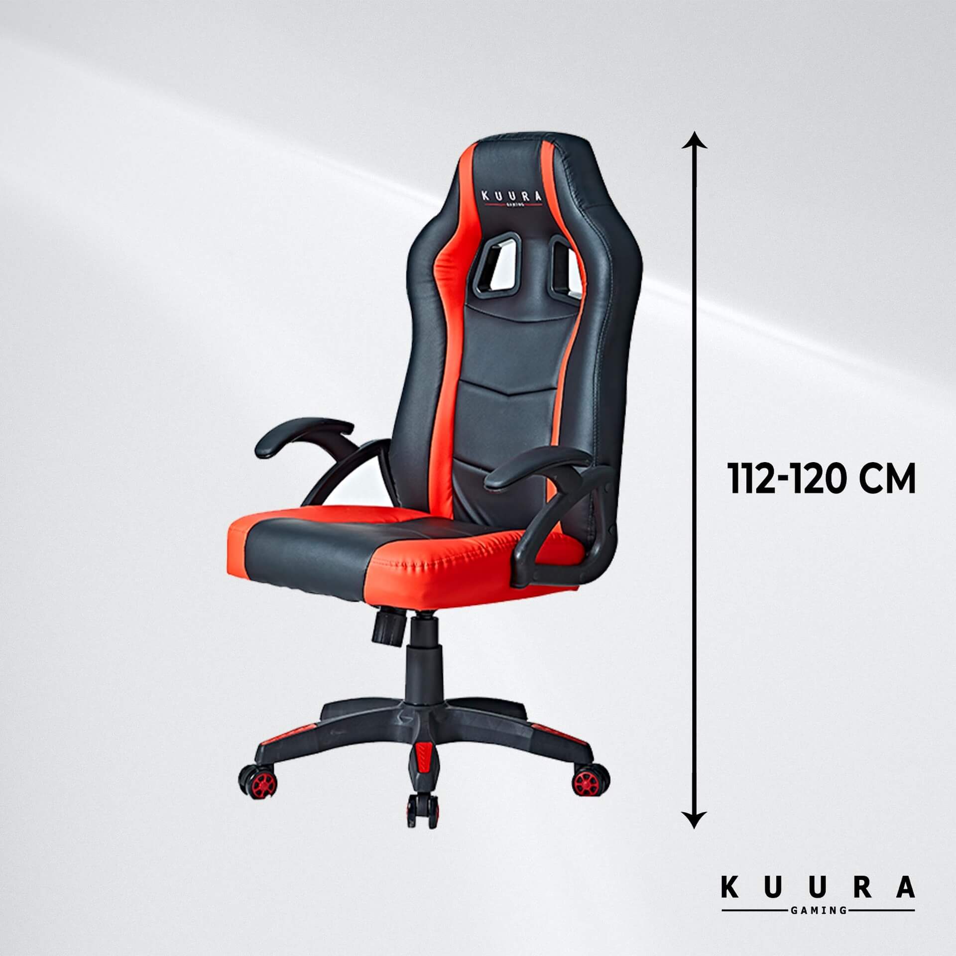 Kuura Gaming pelituoli Gamer, musta-punainen