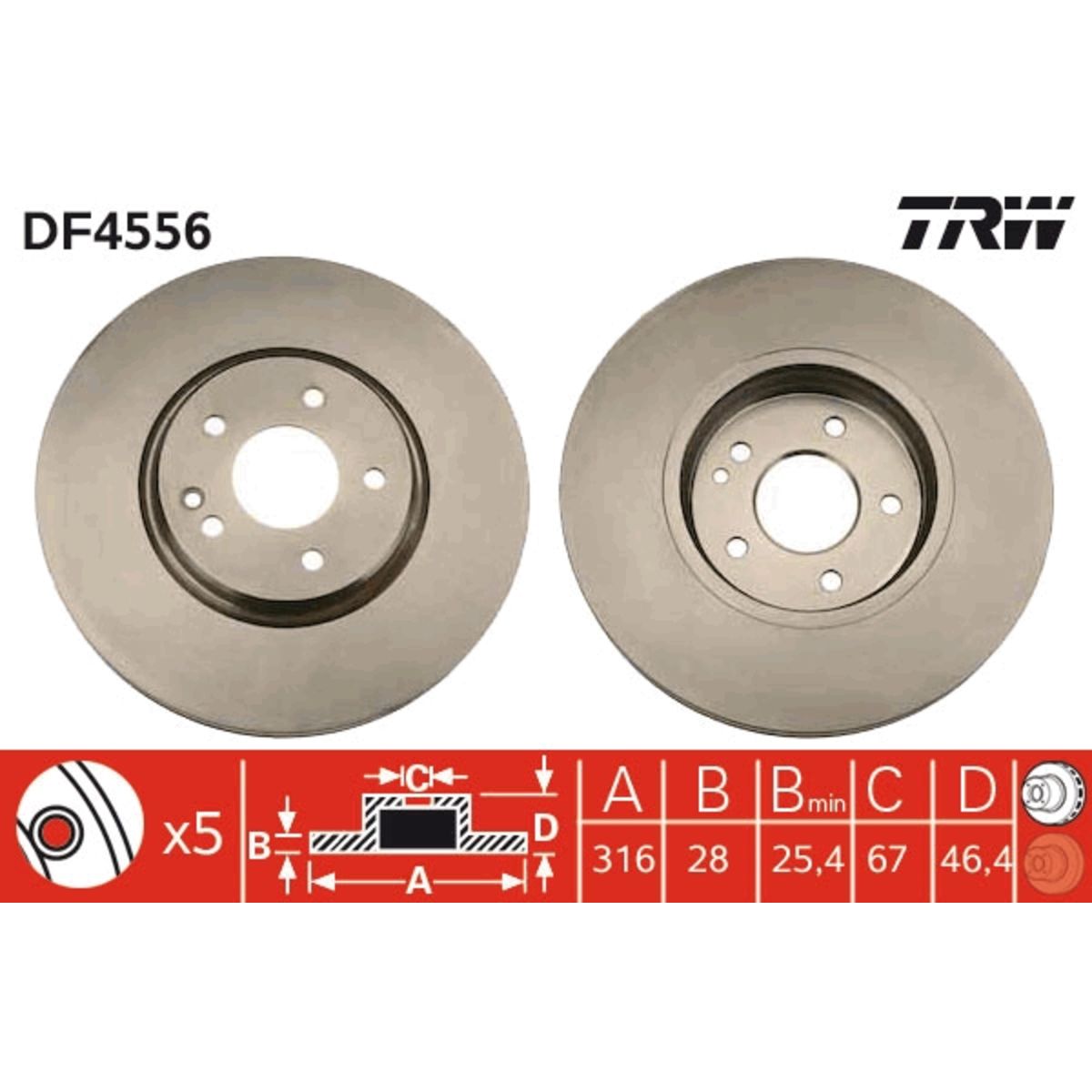 Jarrulevy TRW DF4556