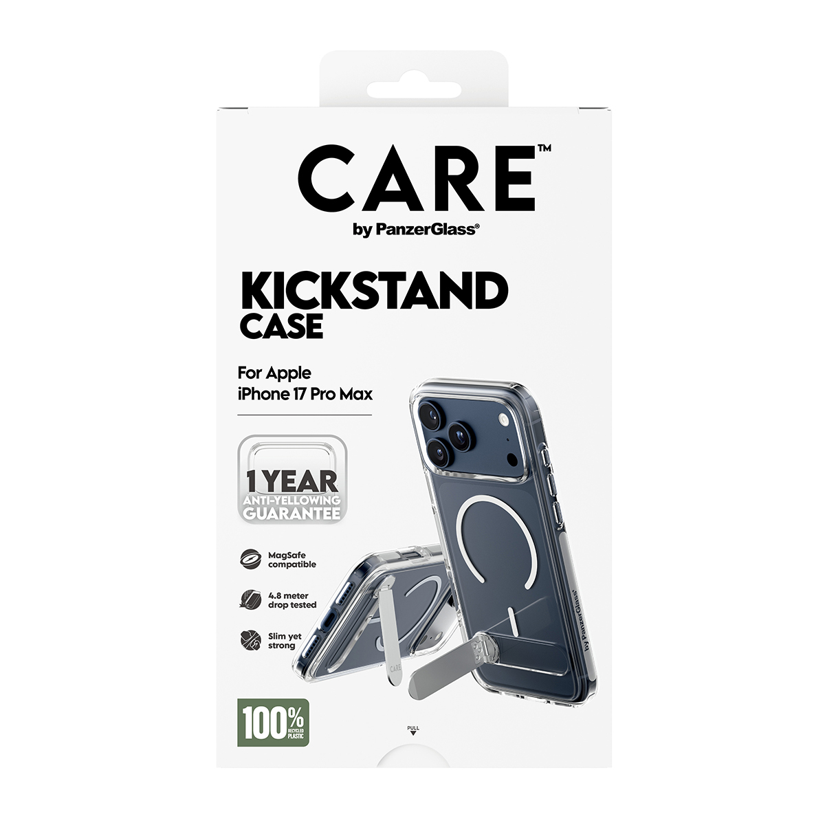 Panzerglass Care Feature Case Kickstand/magsafe Iphone 17 Pro Max Läpinäkyvä