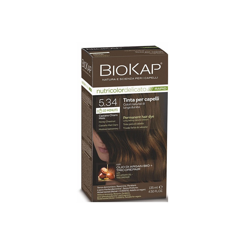 Biokap BIOKAP DELICATE RAPID hiuksille - 5,34 Chestnut hunaja 135 ml