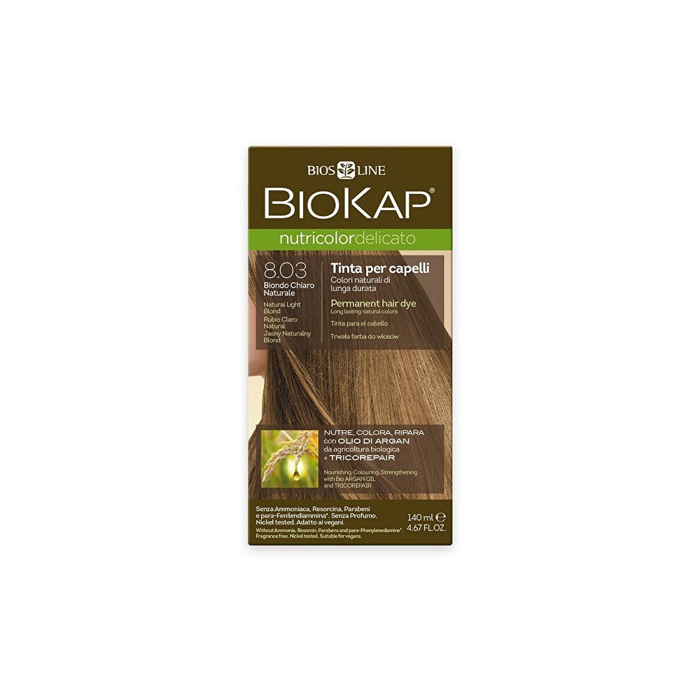 Biokap NUTRICOLOR DELICATO - Hiusväri - 8.03 Luonnonvaalea 140 ml