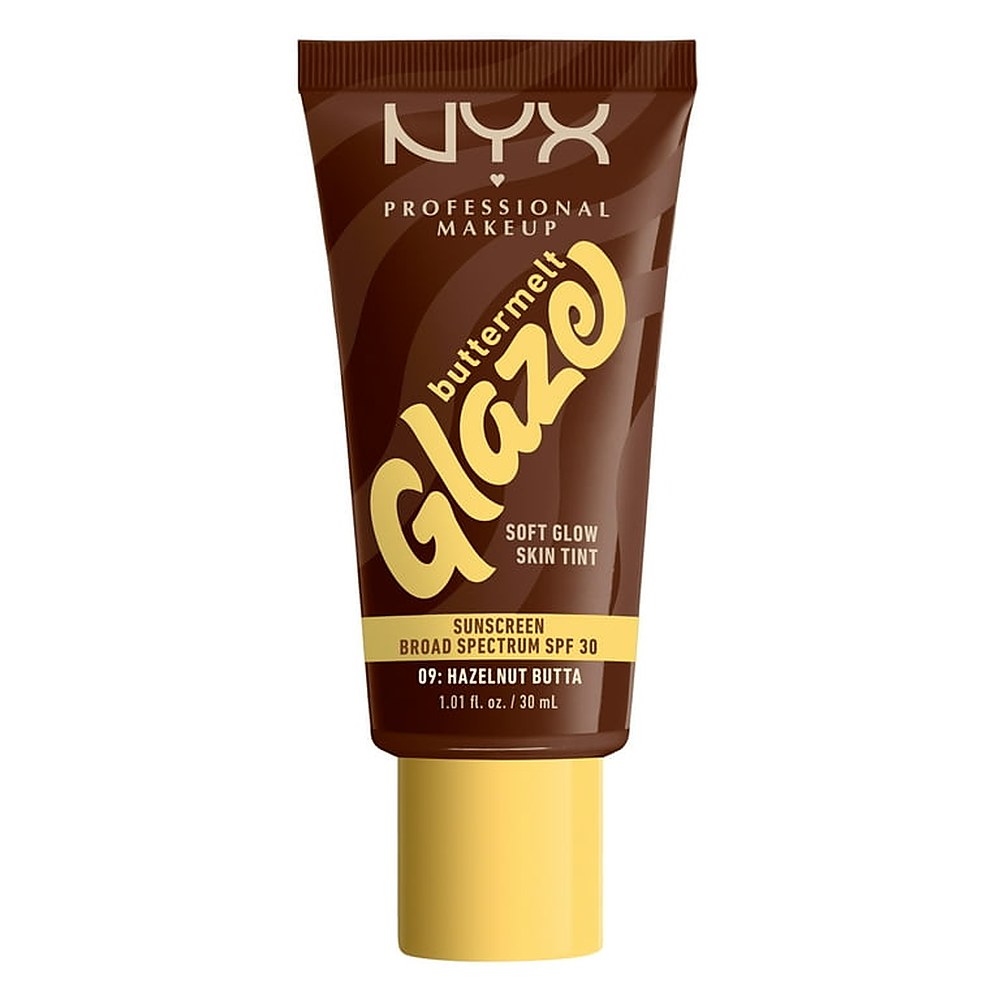 NYX Professional Makeup Buttermelt Glaze Illuminating Sävytetty Lotion SPF 30 Color 09 Hasselpähkinä Butta 30 ml