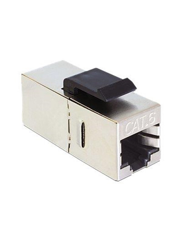 Delock Keystone Moduli RJ45 naaras >RJ45 naaras, suojattu Cat.6, hopea