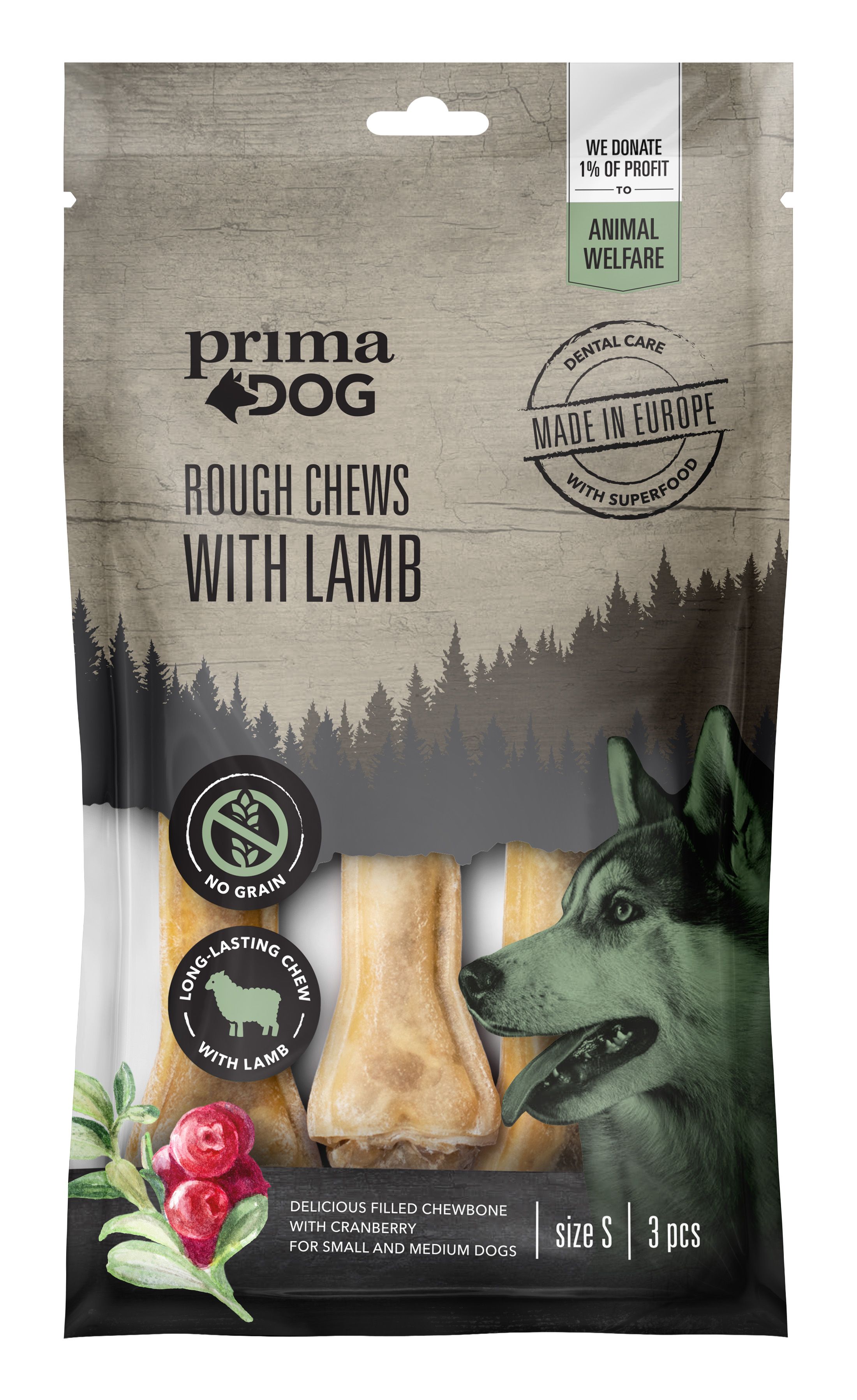 PrimaDog Rough Chews lammas-karpalo