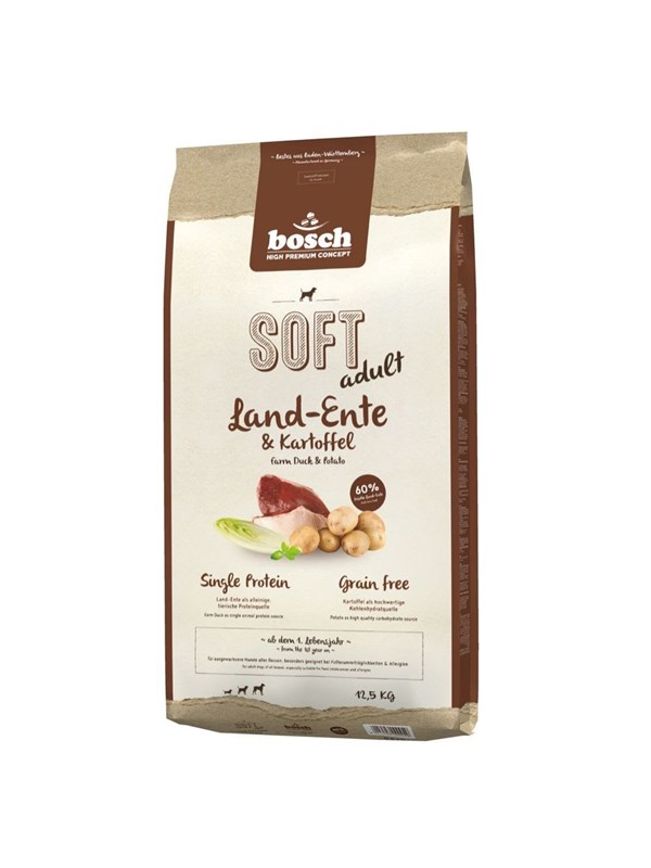 Bosch Soft Adult Land Duck & Potato, Koiran kuivaruoka, 12,5 kg
