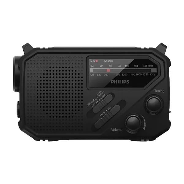 Philips TAR1609/00 - Emergency Radio - Solar - Dynamo - 2000 mAh Powerbank - AM/FM - Mono