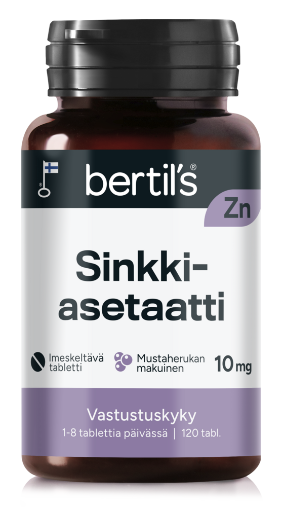 Bertils Kelasin Sinkkiasetaatti 120 kpl imeskeltävä tabletti