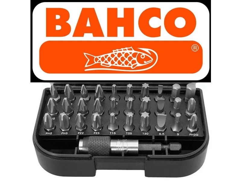 BAHCO screwdriver bit and bit adapter set - 31 pieces