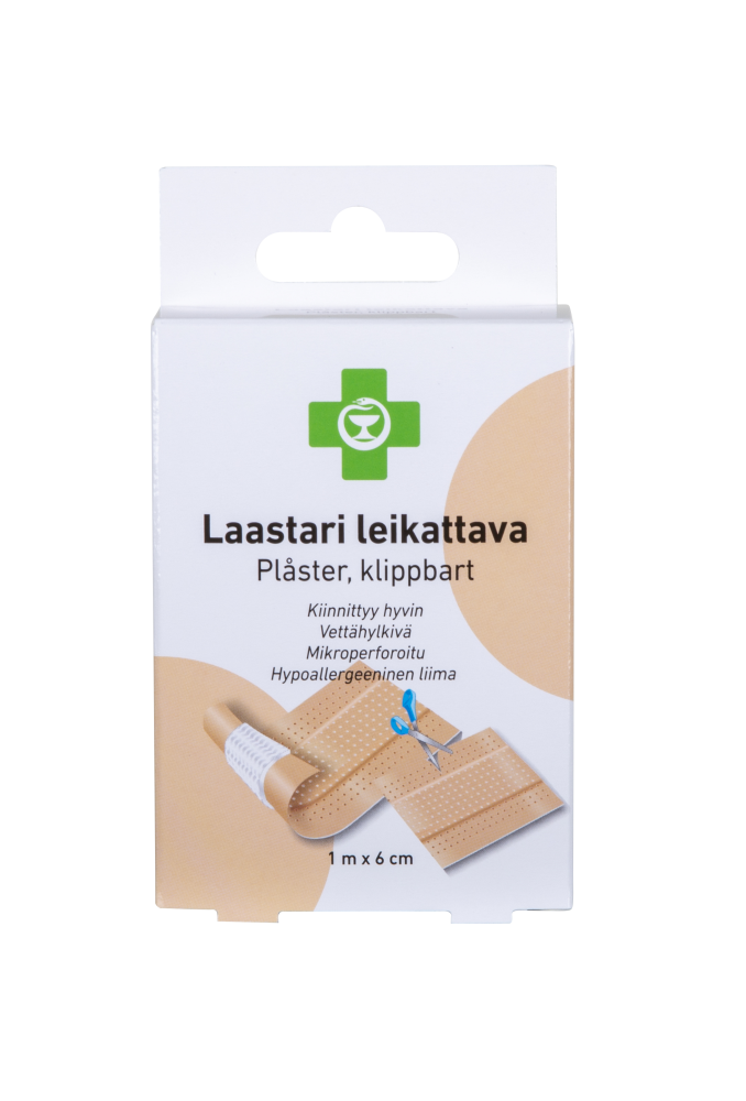 APTEEKKI Laastari Leikattava, Muovi 6cm x 1m 1 kpl