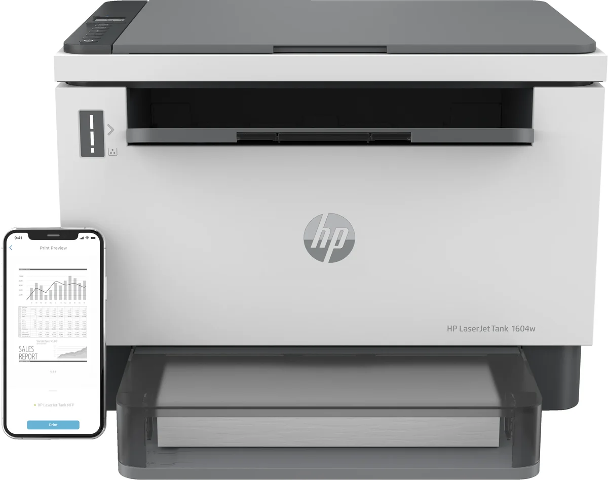 HP LaserJet Tank MFP 1604w -monitoimitulostin, Laser, Yksittäistulostus, 600 x 600 DPI, A4, Suoratulostus, Musta