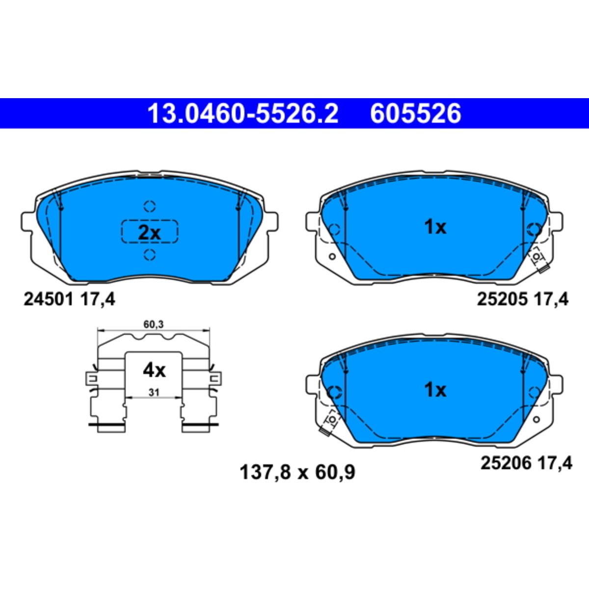 Jarrupalat, levyjarru ATE 13.0460-5526.2