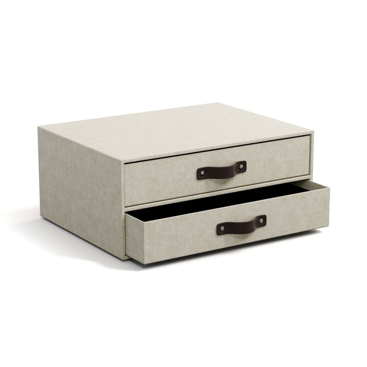 Minilipasto 2 laatikkoa, Birger canvas, Bigso, beige