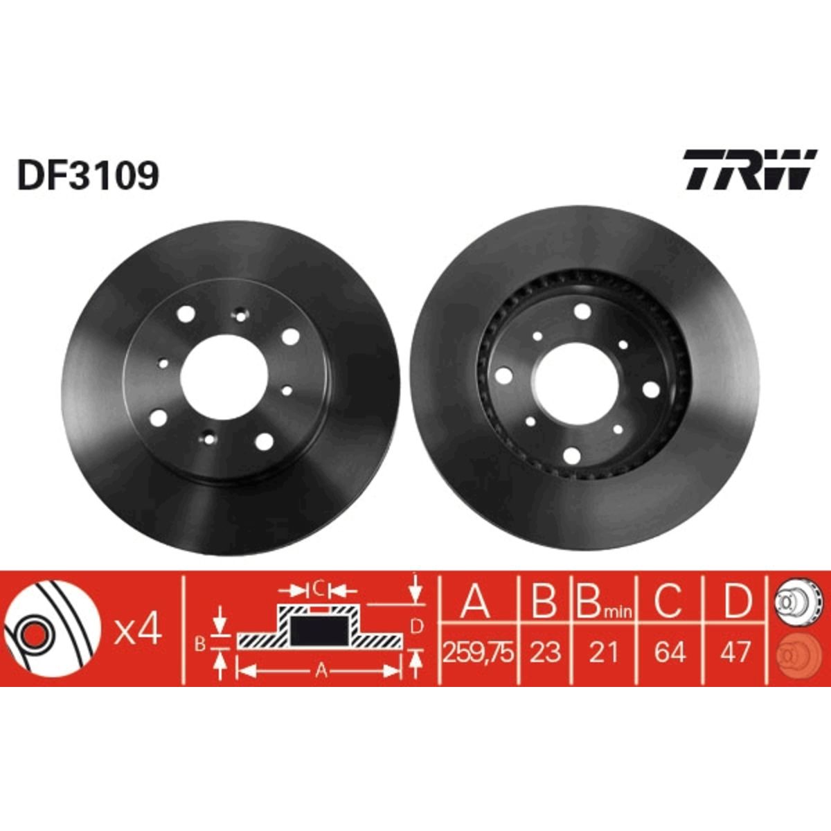 Jarrulevy TRW DF3109