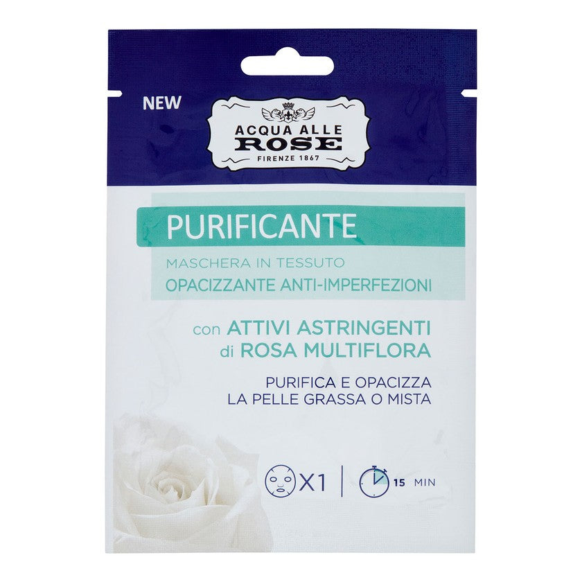 Acqua Alle Rose Puhdistava ja mattapintainen kangasnaamio kasvoille
