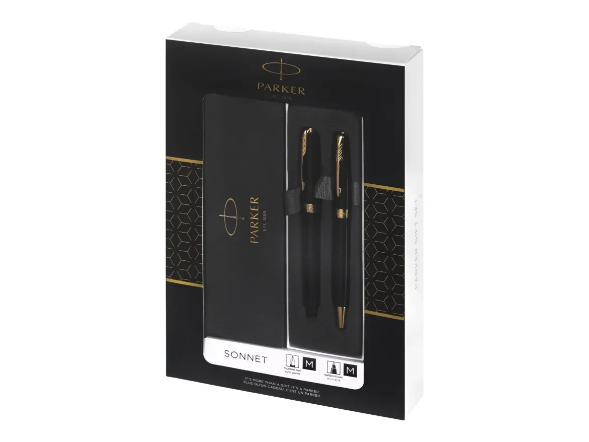 Parker Sonnet GT kuulakärkikynä + täytekynä duo set musta