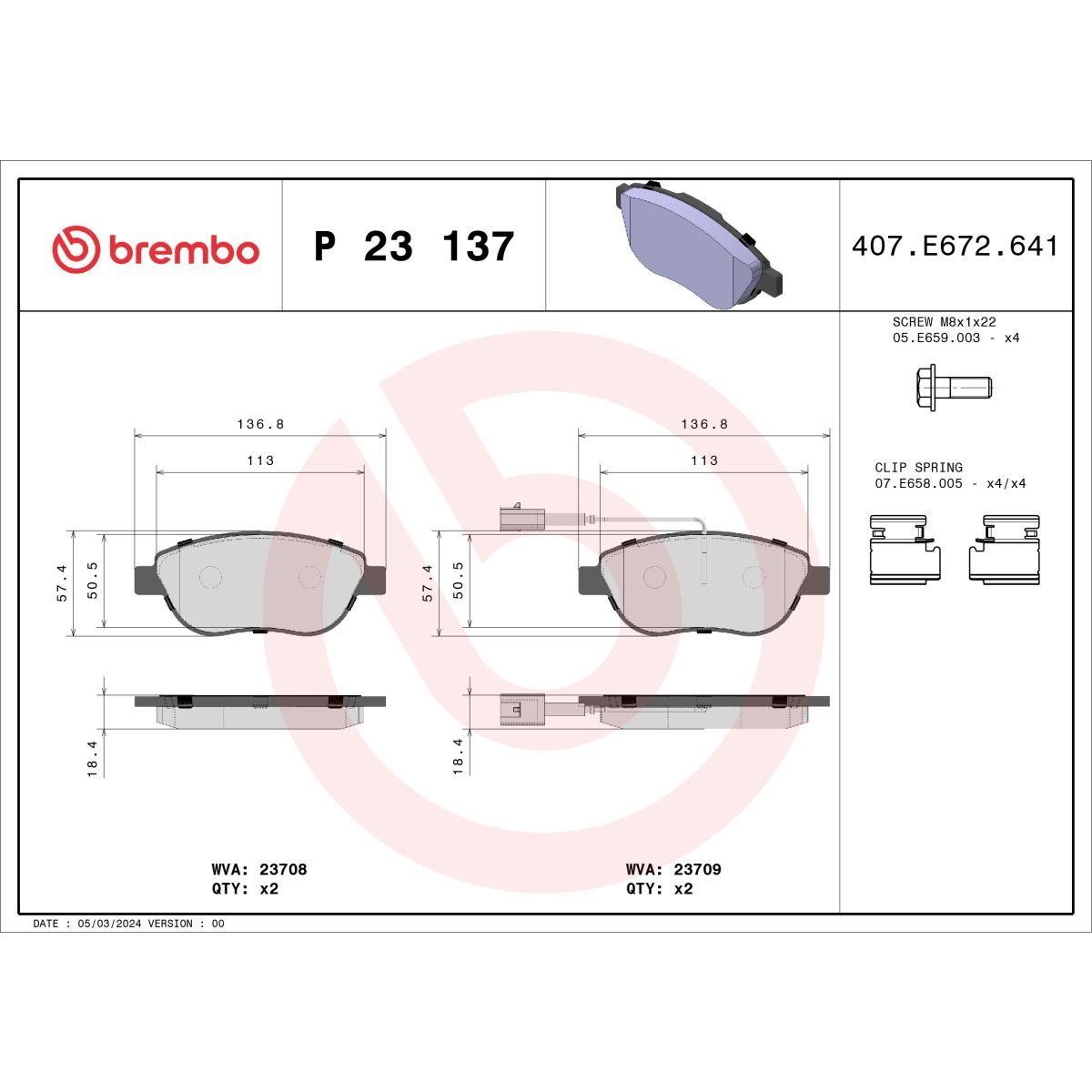 Jarrupalat, levyjarru BREMBO P 23 137X