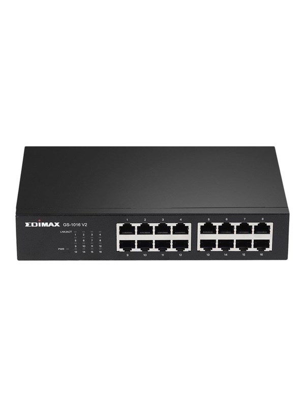 16-porttinen Gigabit Switch musta
