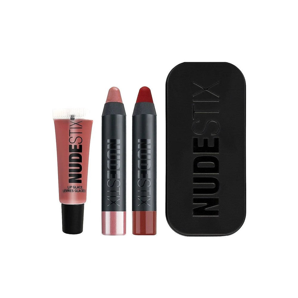 Sarja: Punainen Hot Lips Mini Kit Royal Cream huulipuna 04 2 ml + punainen Hot Lips Mini Kit Royal Cream Lipstick Posh 2,5 ml