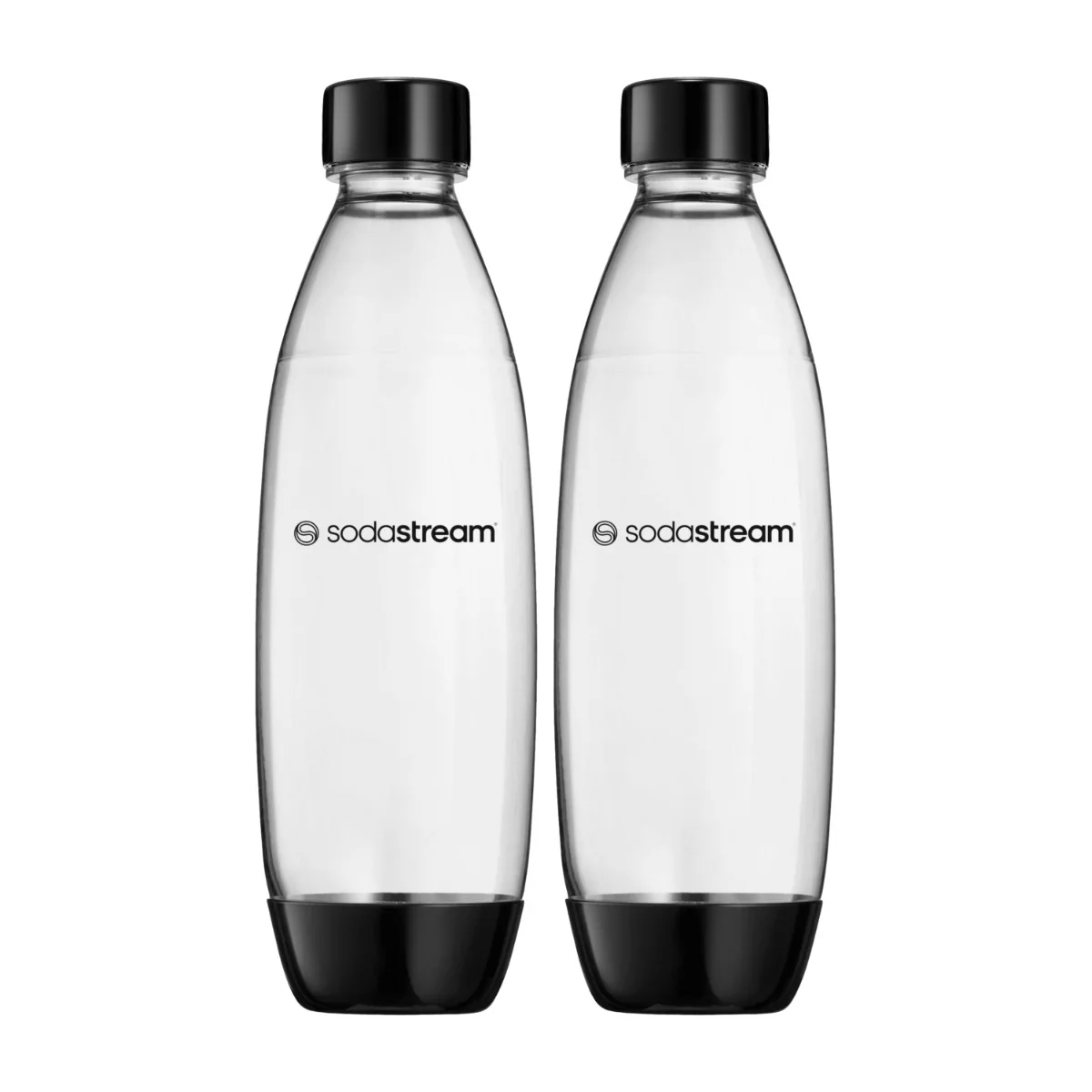 SodaStream 1741260410, Hiilihapotuspullo, Musta, Läpinäkyvä, 1 L, 2 kpl, 170 mm, 85 mm