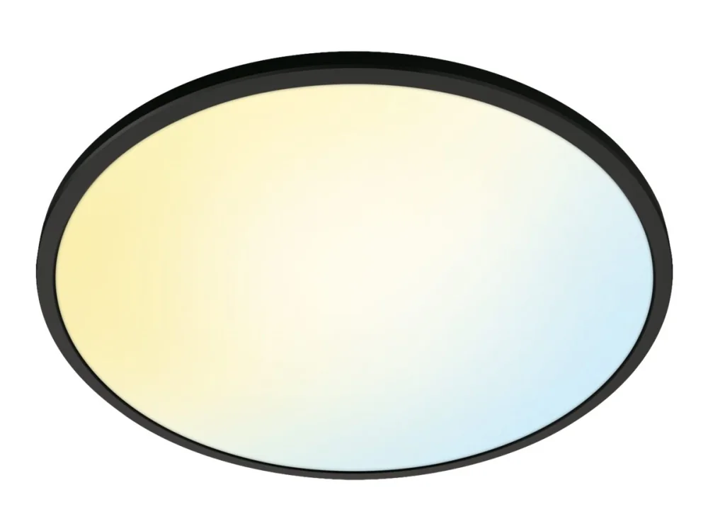 WiZ Ceiling Lamp SuperSlim Black - Smart LED Lighting - Warm to Cool White Light - Integrated LED - 22W - Wi-Fi