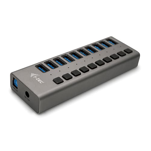 i-tec U3CHARGEHUB10, Sisätila, AC, 1 m, Harmaa