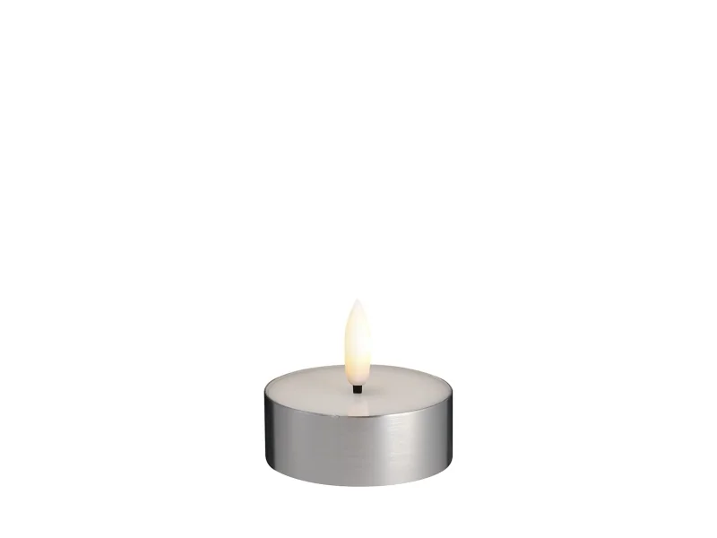 Moods & More LED Melted tealight - Metal silver finish