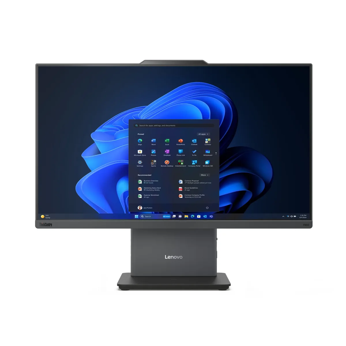 Lenovo ThinkCentre Neo 50a Gen 5 - all-in-one Core 5 210H 2.2 GHz - 16 GB - SSD 256 GB - LED 23.8" - Nordic (Danish/Finnish/Norwegian/Swedish)