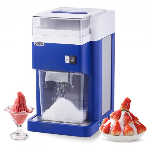 VEVOR Commercial Ice Shaver Machine, 1.91QT /1.8L Large Electric Snow Cone Machine, Fine & Fluffy with 300W Motor, Stainless Steel Blades, Shaved Ice Maker for Dessert Shop Home Party Restaurant, Blue