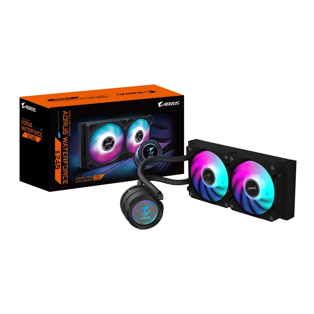 GIGABYTE AORUS WATERFORCE II 240, All-in-one-nesteenjäähdytin, 12 cm, musta