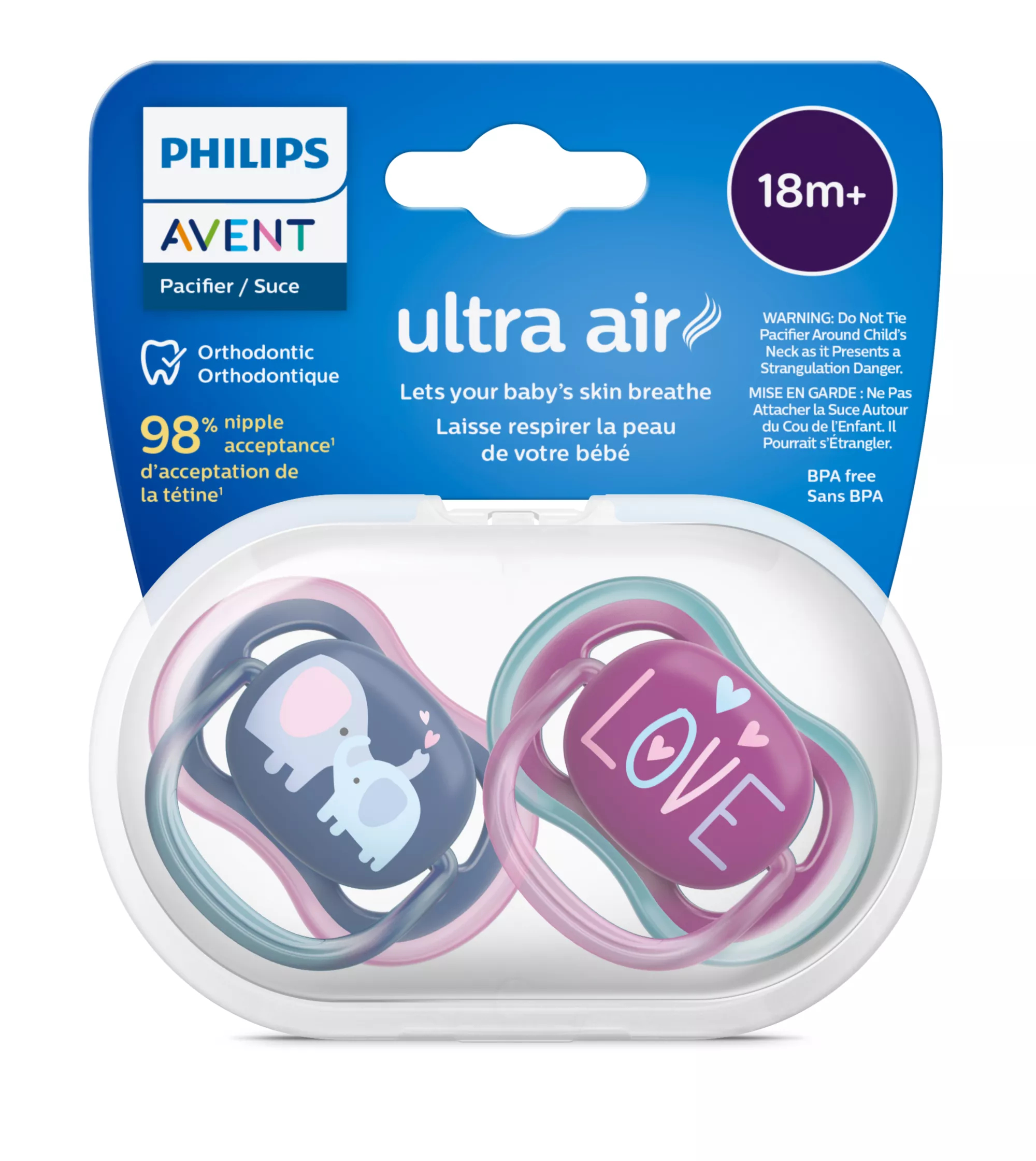 Philips Avent Ultra Air 18+ kk Baby Boy Elephant & Love -design Tutit – 2 kpl