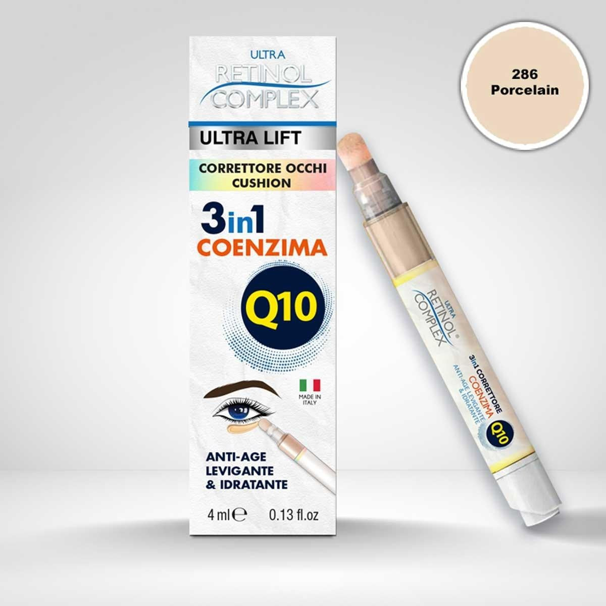 Retinol complex silmänympäryspeitevoide 286 posliinityyny 3 in 1 koentsyymi q10 4 ml