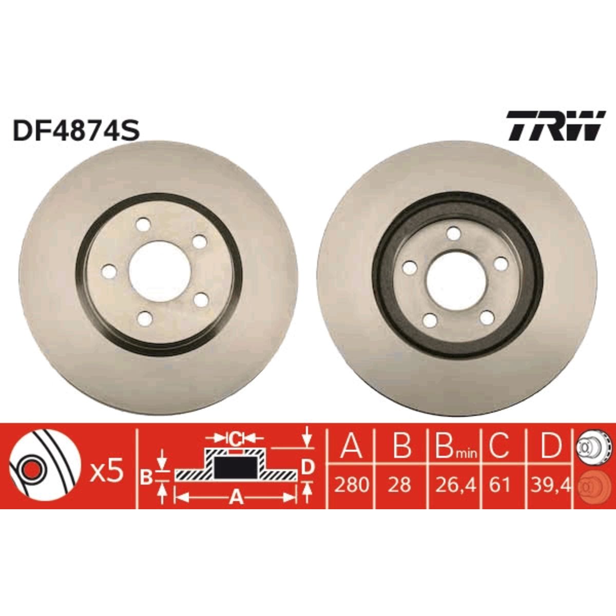 Jarrulevy TRW DF4874S
