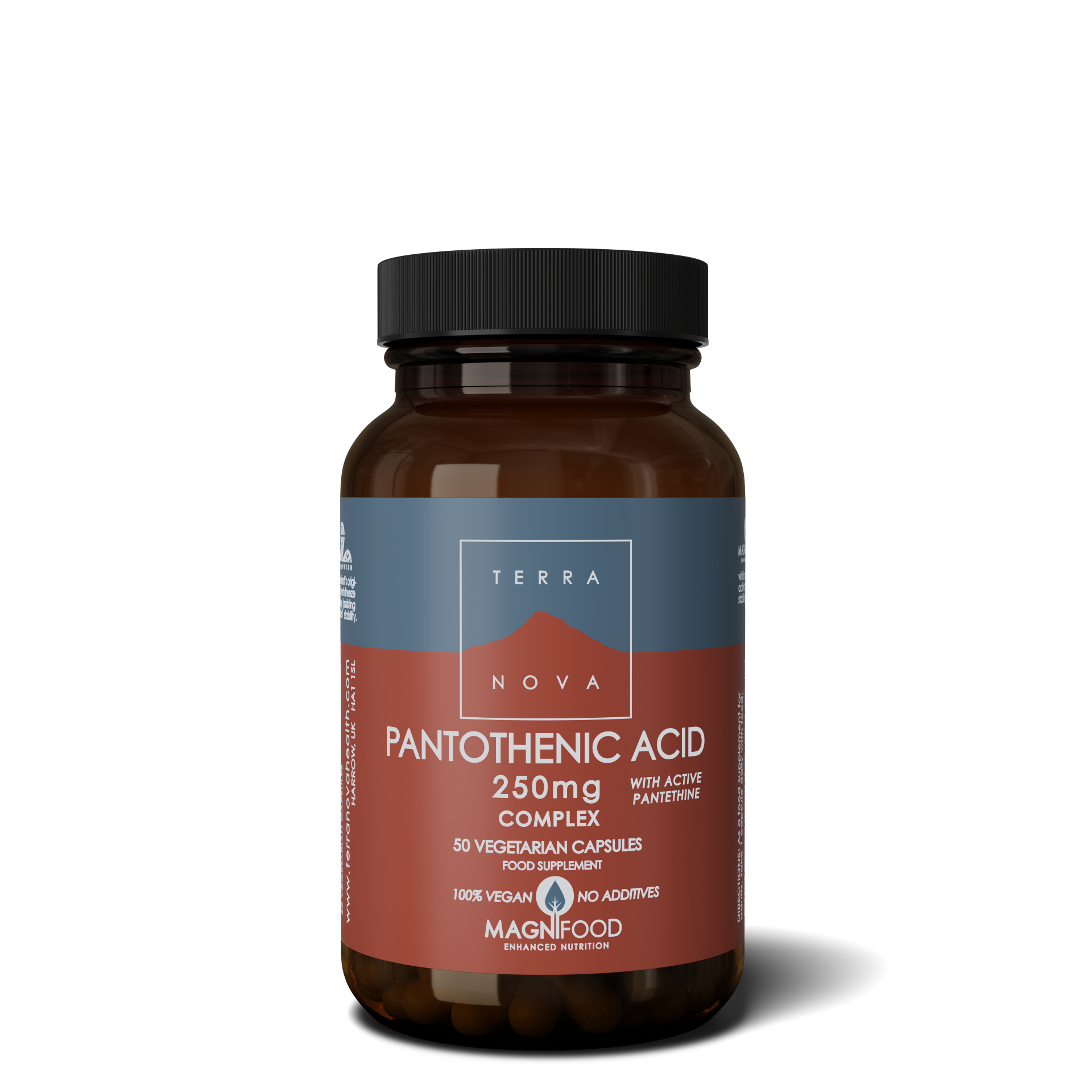 Terranova Pantothenic Acid with Pantethine 250 mg Complex, 50 kaps.