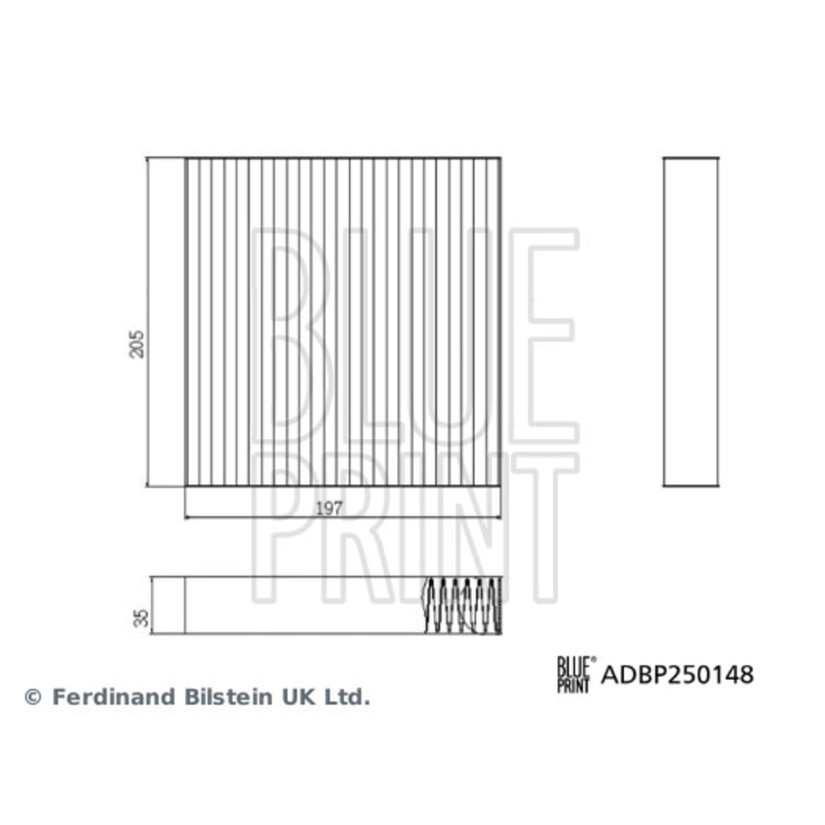 Suodatin, sisäilma BLUE PRINT ADBP250148
