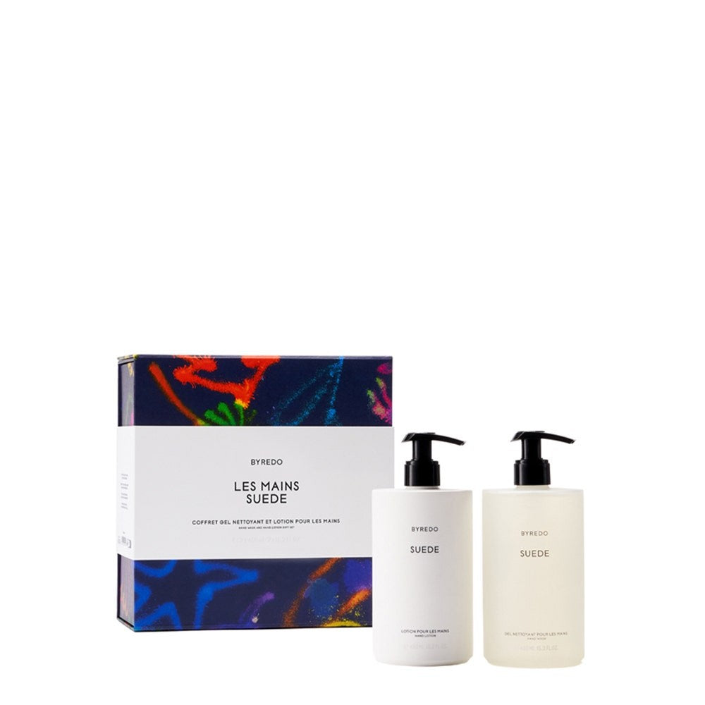 Käsisaippua- ja kosteusvoide-setti Byredo Suede 2025
