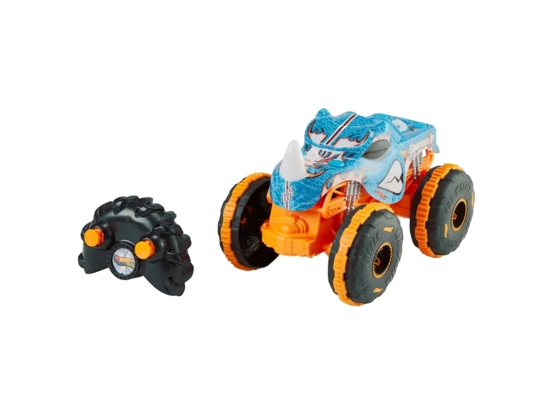 Hot Wheels Monster Trucks Hot Wheel RC Rhinomite 1:24-mittakaavassa, paristokäyttöinen kauko-ohjattava leluauto, Monster truck, 4 vuosi/vuosia, AAA, Muovi, Monivärinen