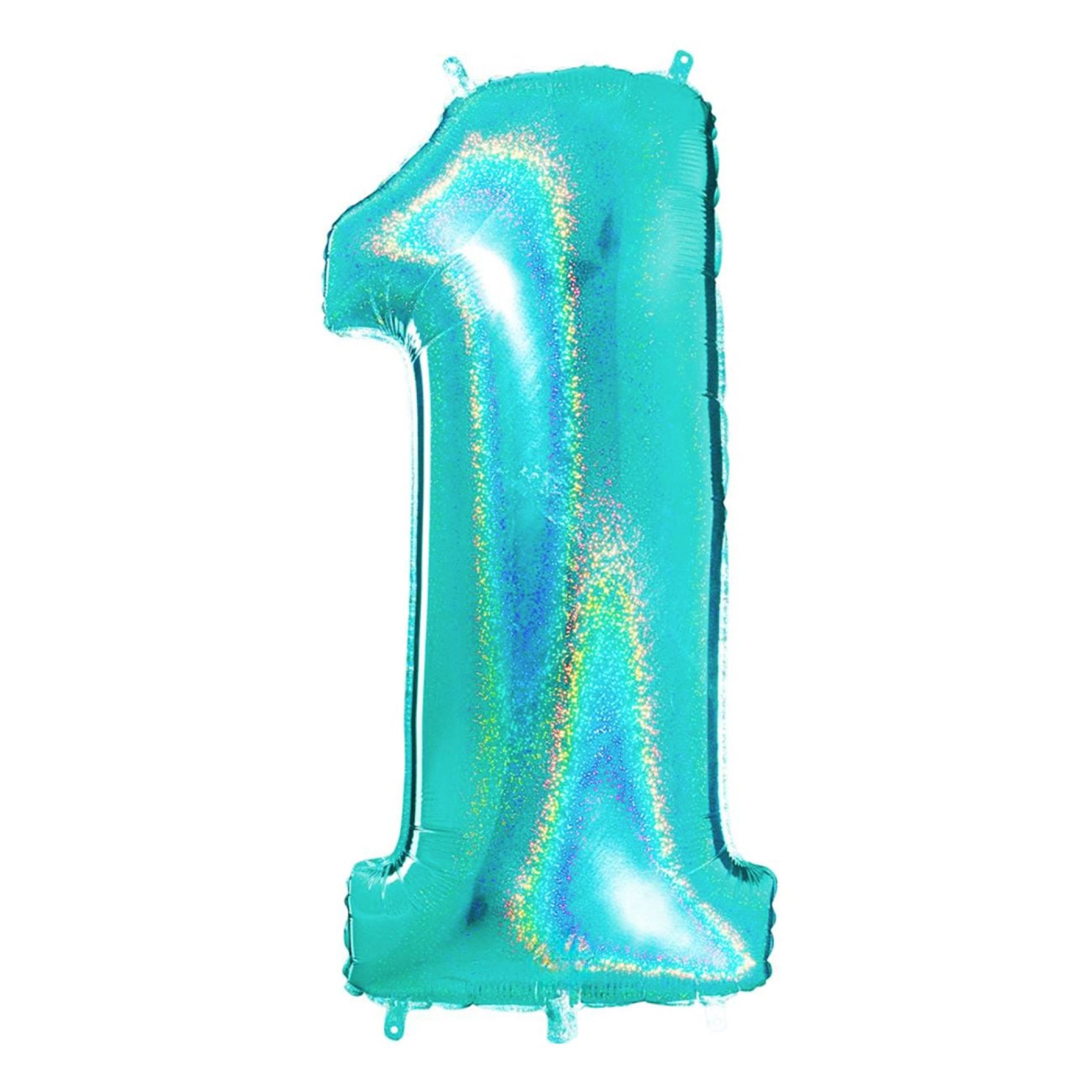 Isot numerofoliopallot, Turkoosi-hologrammi, 100cm-1